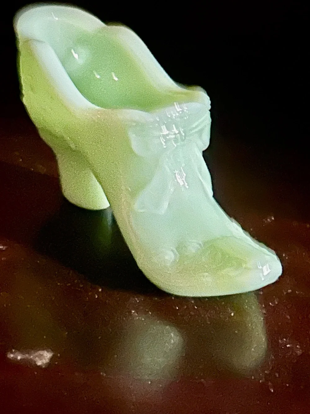 Jadeite Vintage Glass Shoe